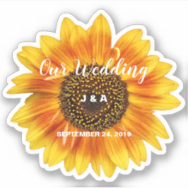 Gelbe Sonnenblume Blütenhochzeit Aufkleber