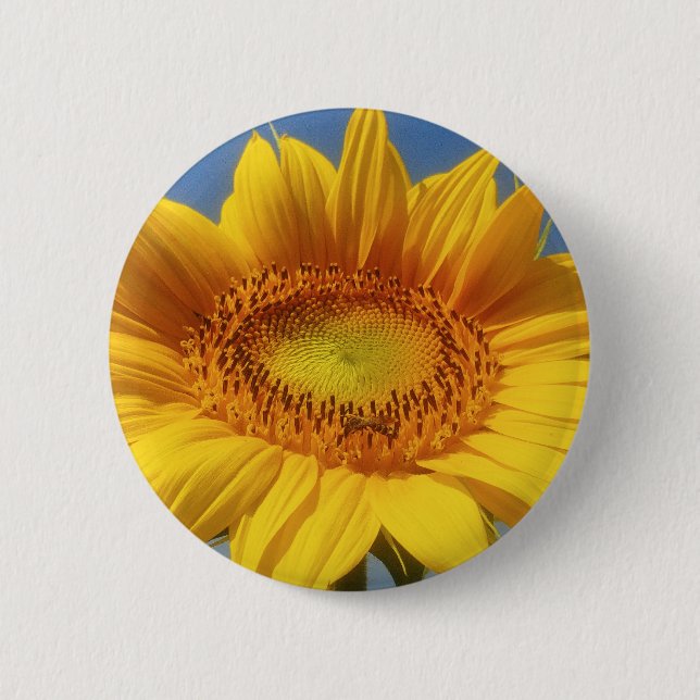 Gelbe Sonnenblume Button (Vorderseite)