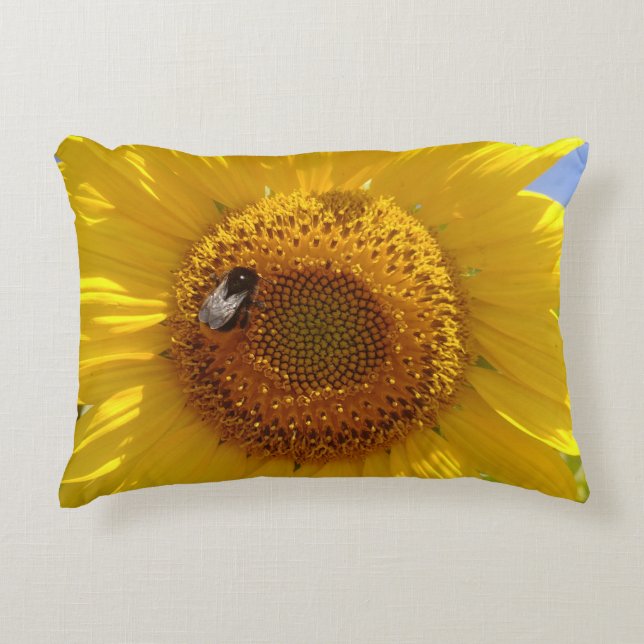 Gelbe Sonnenblume Dekokissen (Vorderseite)