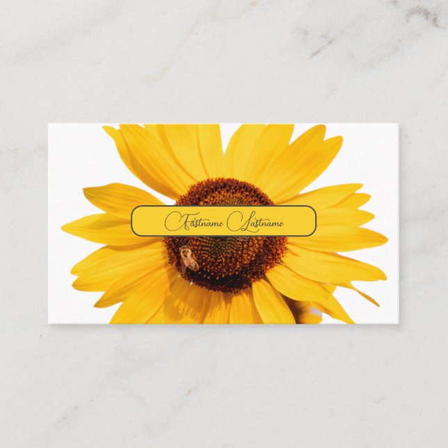 Gelbe Sonnenblume, elegantes graues Rechteck Visitenkarte (Vorderseite)