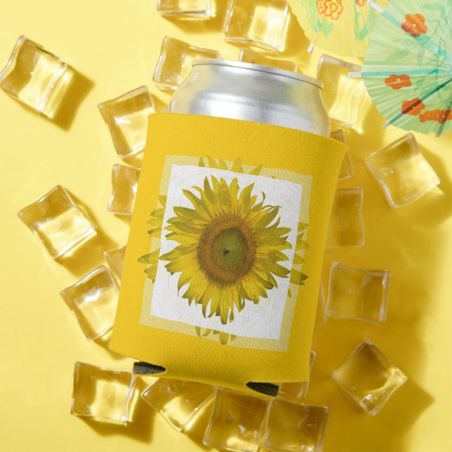 Gelbe Sonnenblume Gastgeschenk Hochzeit Dosenkühler (In Situ Sommer)