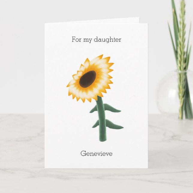 Gelbe Sonnenblume Geburtstagskarte Karte (Vorderseite)
