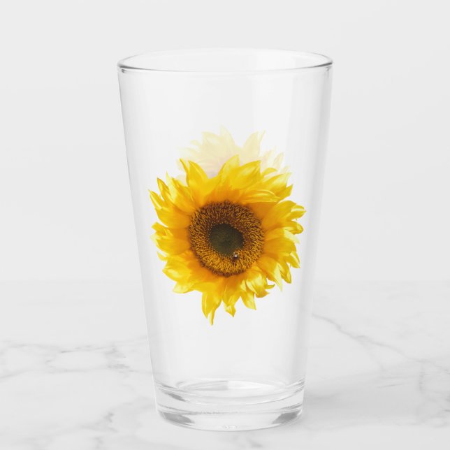 gelbe Sonnenblume Glas (Vorderseite)