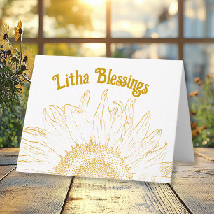 Gelbe Sonnenblume Grafik Litha Sommersonnenwende Karte