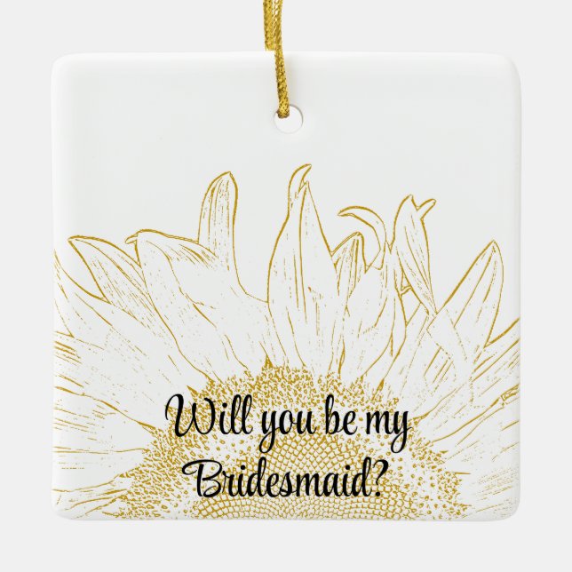 Gelbe Sonnenblume Grafik werden Sie meine Briddema Keramikornament (Vorderseite)