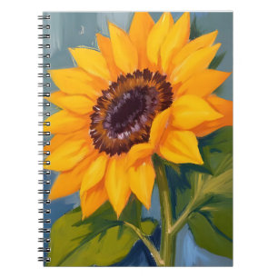 Gelbe Sonnenblume Helle Wasserfarbe Floral Notizblock