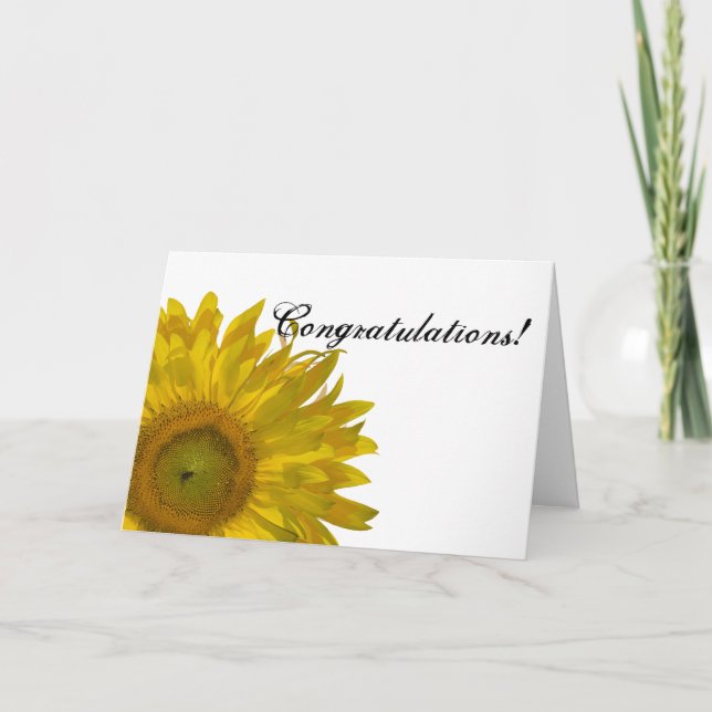 Gelbe Sonnenblume Herzlichen Glückwunsch Karte (Vorderseite)