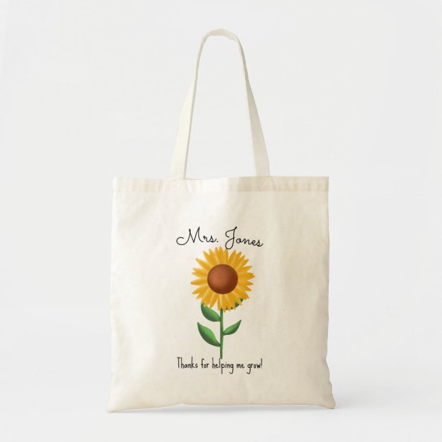 Gelbe Sonnenblume hilft mir zu wachsen Tragetasche (Vorne)