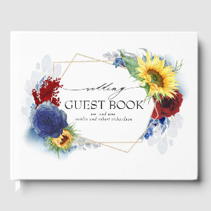 Gelbe Sonnenblume Hochzeit im Herbst Gästebuch