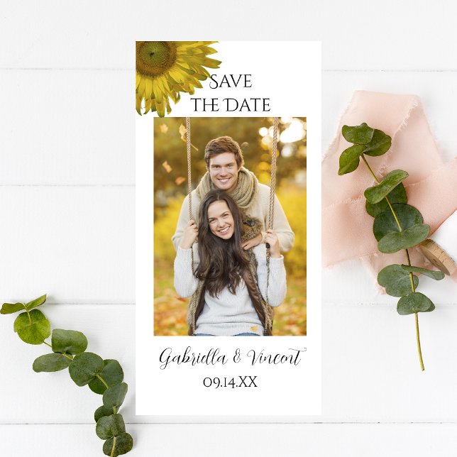 Gelbe Sonnenblume Hochzeit speichern das Datum Ver Save The Date (Von Creator hochgeladen)