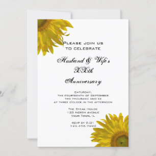 Gelbe Sonnenblume Hochzeitstag Party Einladung