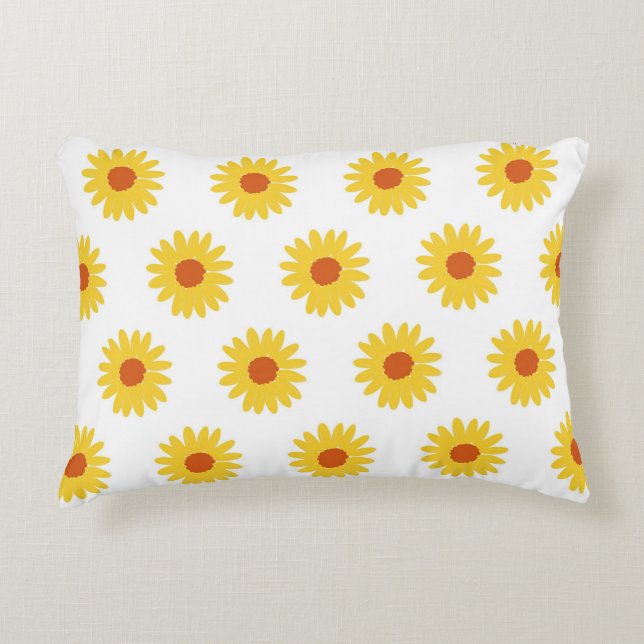 Gelbe Sonnenblume Hübsch Retro Y2K Muster Dekokissen (Vorderseite)