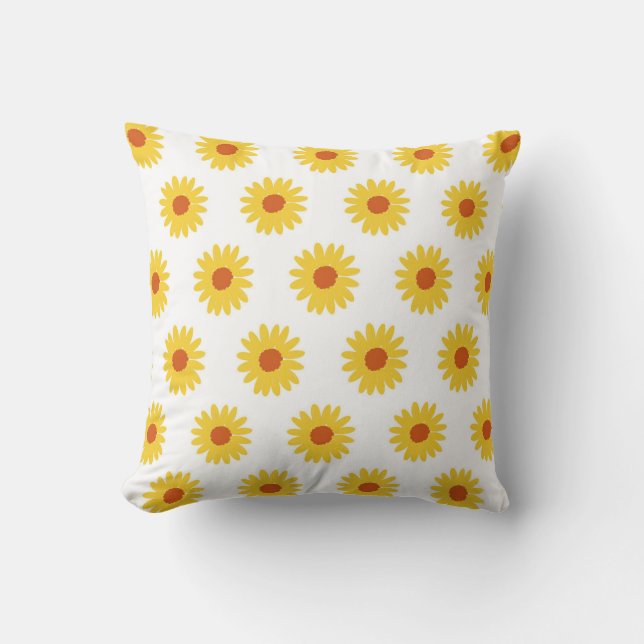 Gelbe Sonnenblume Hübsch Retro Y2K Muster Kissen (Vorderseite)