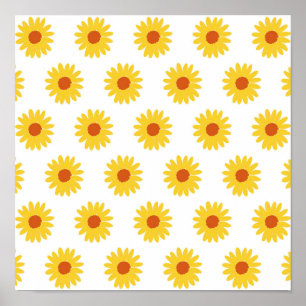Gelbe Sonnenblume Hübsch Retro Y2K Muster Poster