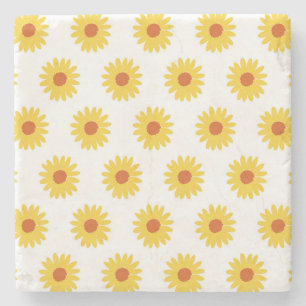 Gelbe Sonnenblume Hübsch Retro Y2K Muster Steinuntersetzer