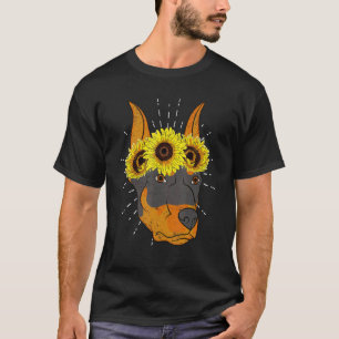 Gelbe Sonnenblume Hundebesitzer Süße Tier Dog Dobe T-Shirt