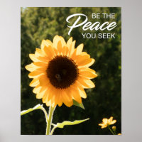 Gelbe Sonnenblume ist der Frieden, den Sie Poster