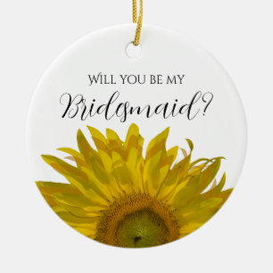 Gelbe Sonnenblume ist meine Brautjungfrau Keramik Ornament