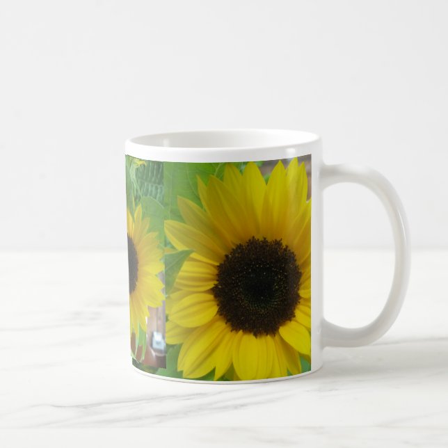 Gelbe Sonnenblume-Kaffee-Tasse Kaffeetasse (Rechts)