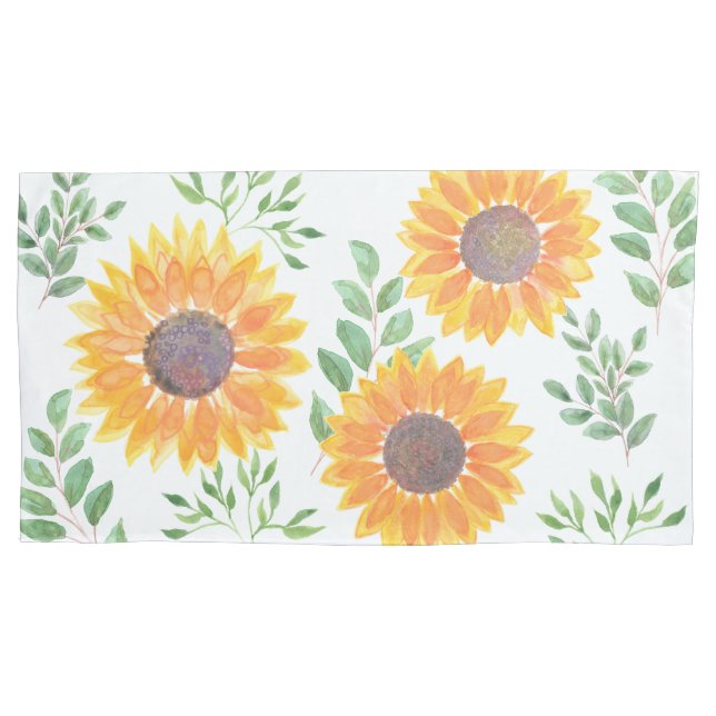 Gelbe Sonnenblume Kissenbezug (Vorderseite)