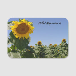 Gelbe Sonnenblume-Land-Art Namensschild