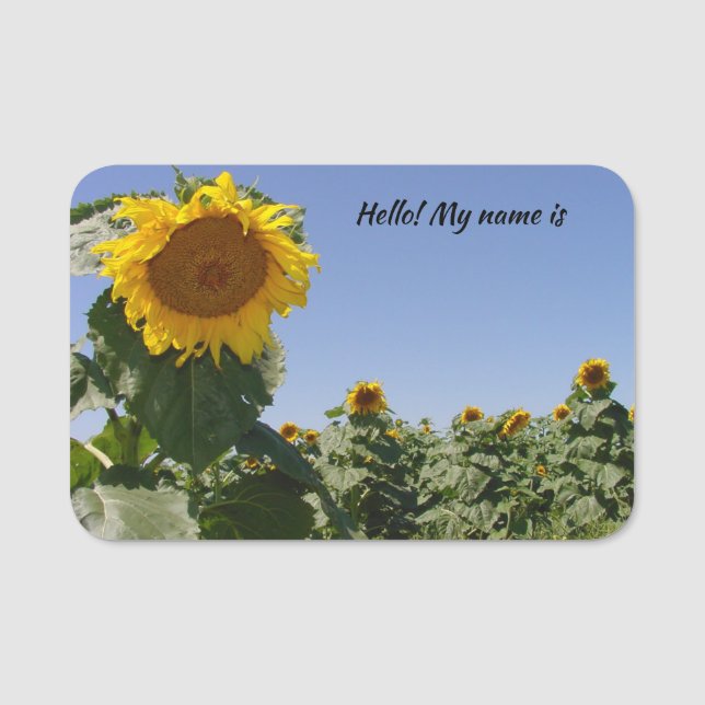 Gelbe Sonnenblume-Land-Art Namensschild (Vorderseite)