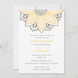 Gelbe Sonnenblume Mandala | Annaprashan Einladung