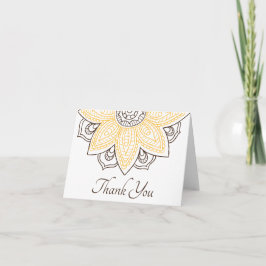 Gelbe Sonnenblume Mandala | Custom Dankeskarte