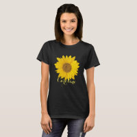 Gelbe Sonnenblume mit Individuelle Name Dunkler T