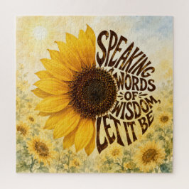 Gelbe Sonnenblume mit inspirierendem Zitat