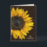 gelbe Sonnenblume mit Wassertröpfchen aus Glas Karte<br><div class="desc">Hellgelbe Sonnenblume mit Regentropfen auf Glas zum Geburtstag von Tochter.</div>