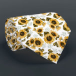Gelbe Sonnenblume Muster Neck Tie Krawatte<br><div class="desc">Rustikale Blumenmuster Nackenschwelle mit Aquarellbildern gelber Sonnenblumen mit Babyatmen.</div>