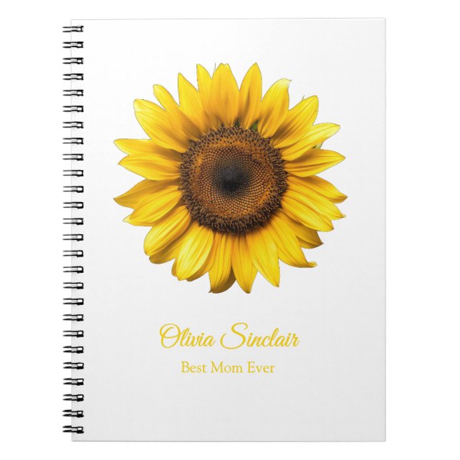 Gelbe Sonnenblume Muttertag Personalisiert Notizblock (Vorderseite)