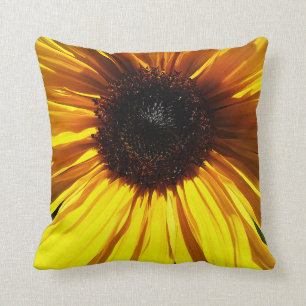 Gelbe Sonnenblume-Nahaufnahme-Kissen Kissen