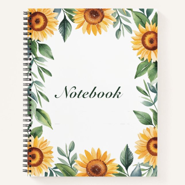Gelbe Sonnenblume Notizbuch (Vorderseite)