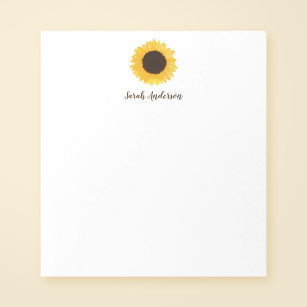 Gelbe Sonnenblume Personalisiert Notizblock