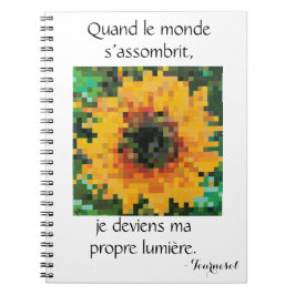 Gelbe Sonnenblume Pixel Art  Notizblock