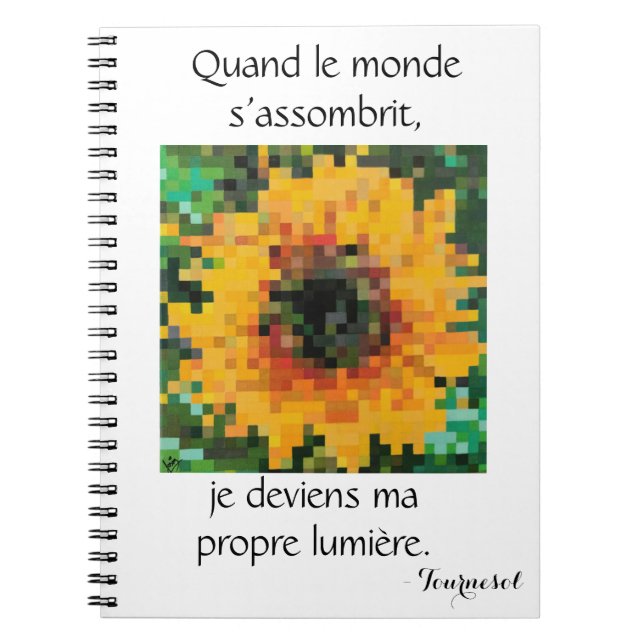 Gelbe Sonnenblume Pixel Art  Notizblock (Vorderseite)