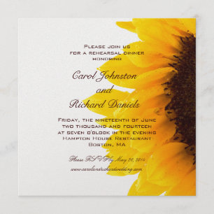 Gelbe Sonnenblume-Proben-Abendessen-Einladung Einladung