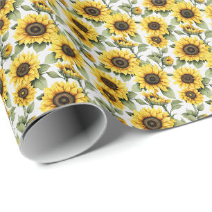 Gelbe Sonnenblume Rustikales Land Geschenkpapier