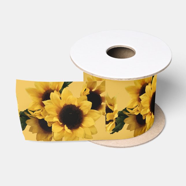 Gelbe Sonnenblume Satinband (Spule)