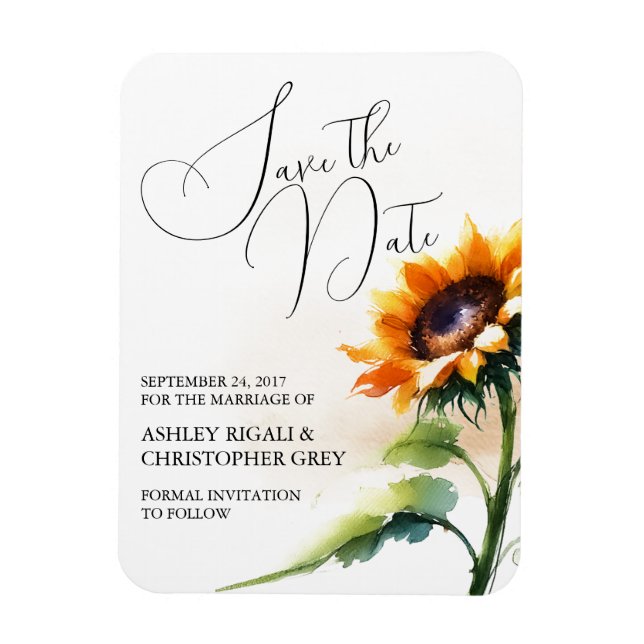 Gelbe Sonnenblume Save the Date Magnet (Vertikal)