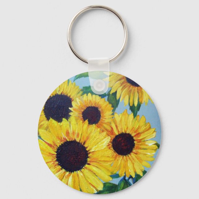 Gelbe Sonnenblume Schlüsselanhänger (Vorderseite)