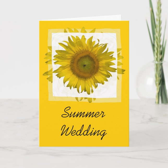 Gelbe Sonnenblume Sommer Hochzeitsankündigung Ankündigung (Vorderseite)