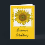 Gelbe Sonnenblume Sommer Hochzeitsankündigung Ankündigung<br><div class="desc">Ankündigen Sie Ihre kommenden Juni,  Juli oder August-Nuptials mit der fröhlichen Yellow Sunflower Summer Wedding Save the Date Announcement Grußkarte. Diese elegante,  individuell geblümte Ehe behalte die gefaltete Datumskarte mit einem digital verbesserten Blumenfoto einer Sonnenblumenblüte auf hellgelbem Hintergrund.</div>