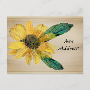 Gelbe Sonnenblume Umzugs-Postkarte Postkarte