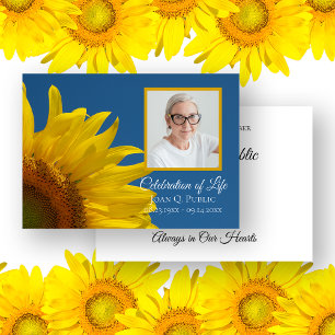 Gelbe Sonnenblume und blauer Himmel - Lebensfeier Einladung