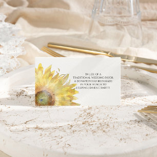Gelbe Sonnenblume Wasserfarbe Hochzeitsfavoriten W Platzkarte