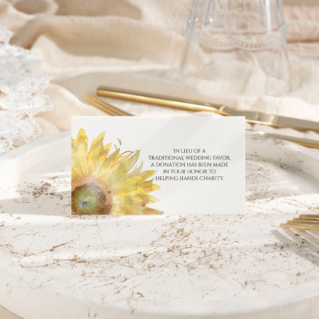 Gelbe Sonnenblume Wasserfarbe Hochzeitsfavoriten W Platzkarte (Von Creator hochgeladen)