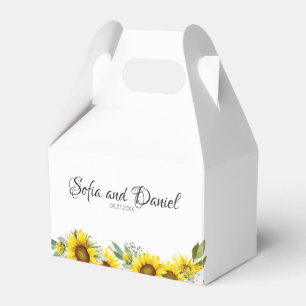 Gelbe Sonnenblume Wildblumen Hochzeit Geschenkschachtel